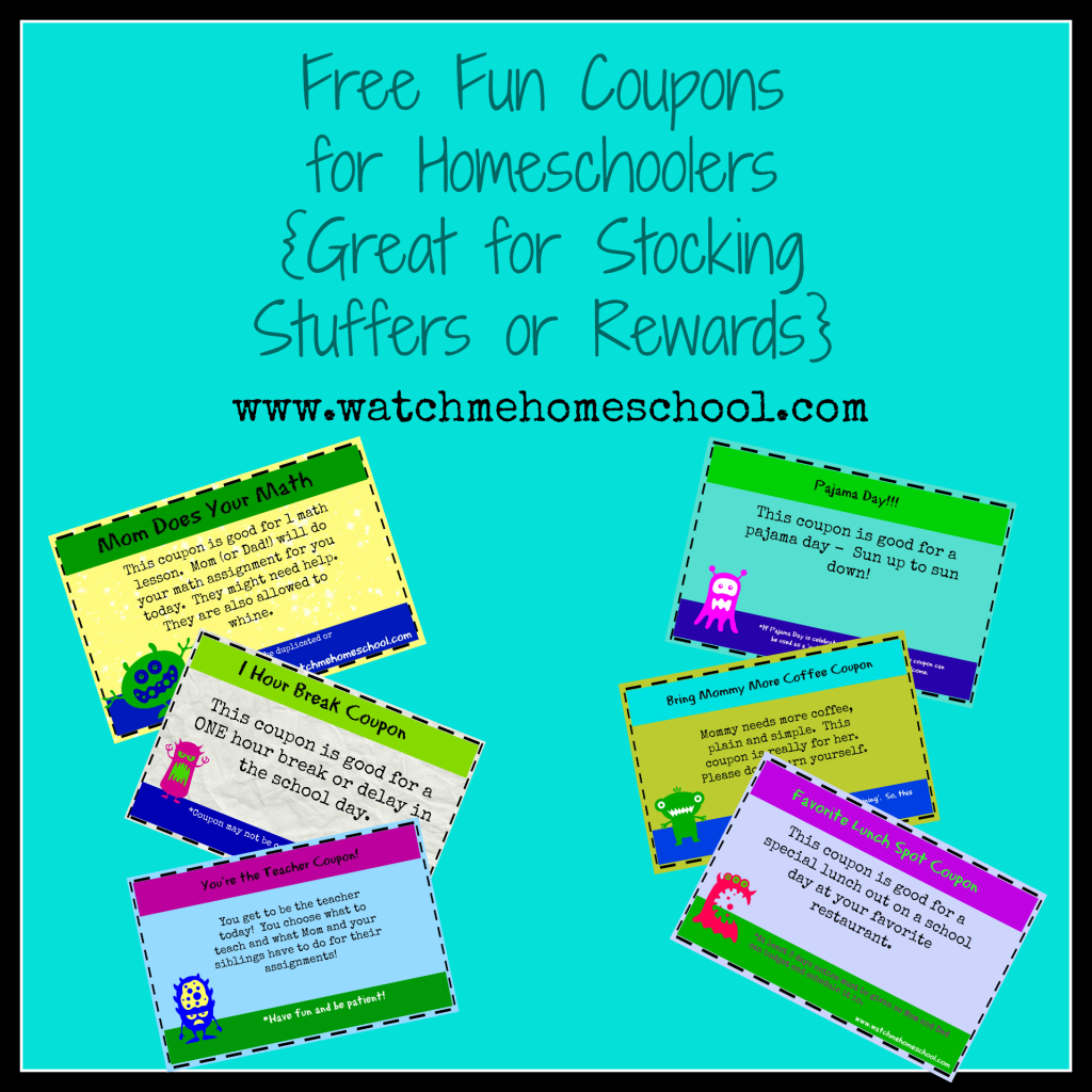 Fun Coupons for Homeschoolers