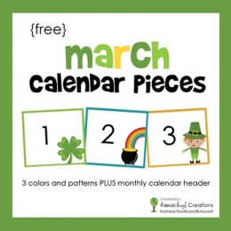 March Calendar Pieces