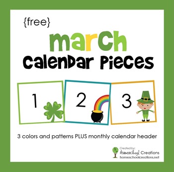 March Calendar Pieces