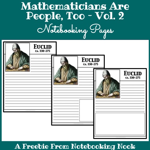 Mathematicians Notebooking Pages