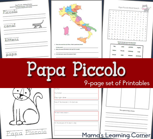 Papa Piccolo Printables for K-First Grades