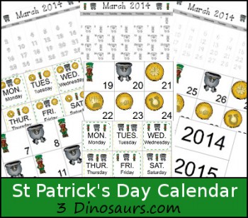 St. Patrick's Day Calendar Set - Free!