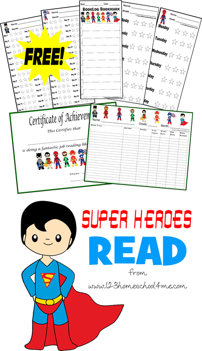 Super Heroes Reading Log