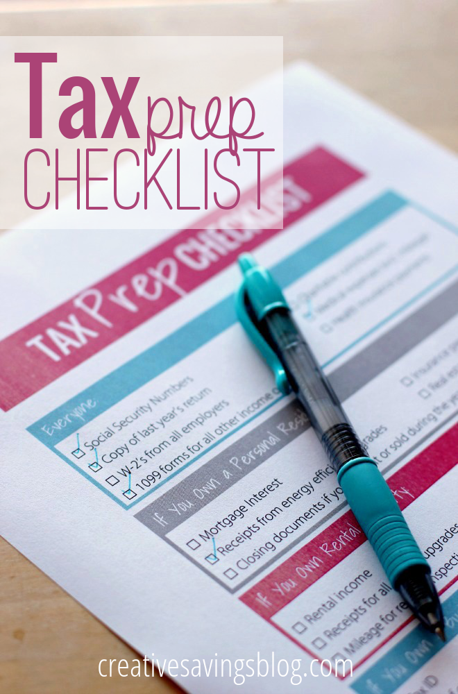 Free Tax Prep Checklist