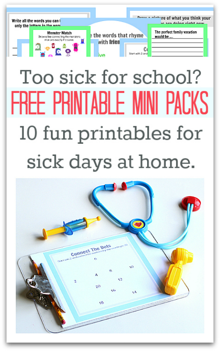 Too Sick for School Printables