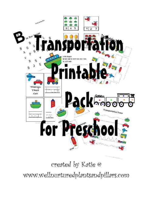 Transporation Printable Pack for Preschool