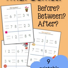 What Comes Before Between and After Worksheets