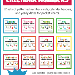 Yearly Pocket Chart Cards