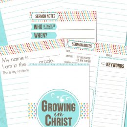 Free Growing in Christ Sermon Notebook for Kids