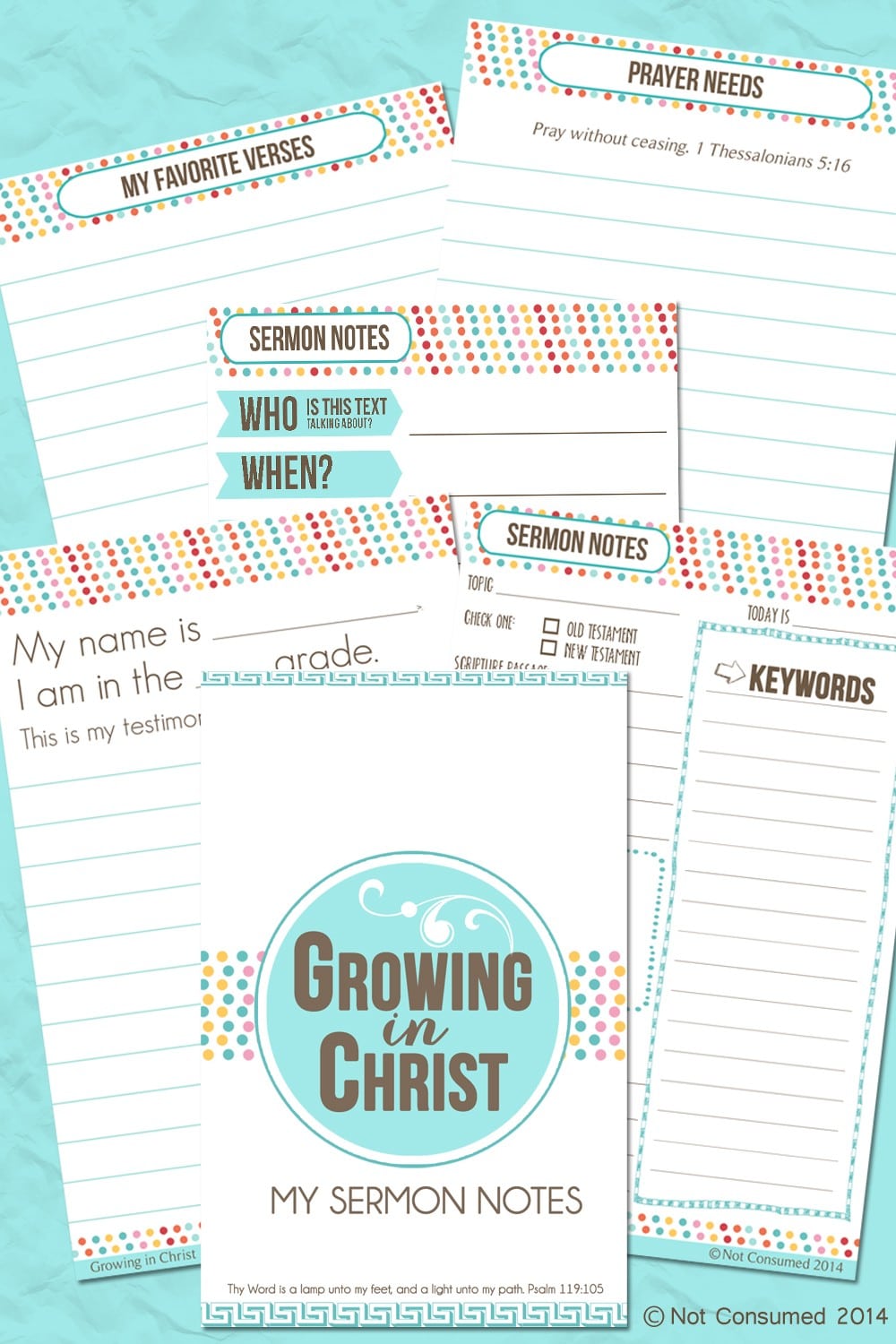 Free Growing in Christ Sermon Notebook for Kids