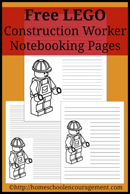 Construction Worker LEGO Notebooking Pages