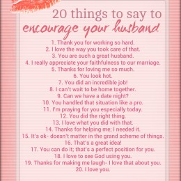 Encouraging things to say to your husband