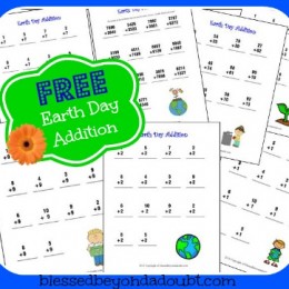 Free Earth Day Addition Worksheets