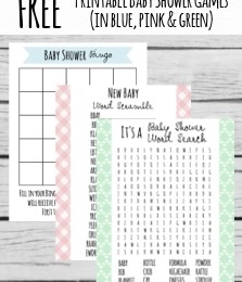 Free Printable Baby Shower Games