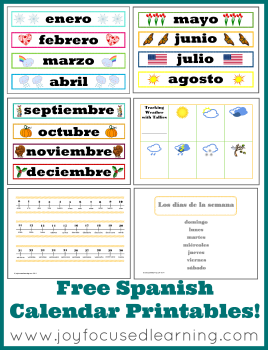 Free Spanish Calendar Printables