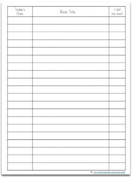 Free Re-reading Printable Log: Getting Kids to Re-read for Fluency