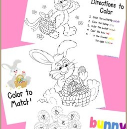 Just Color Bunnies and Eggs