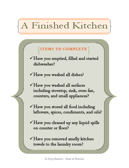 Kitchen Cleaning Printable for Kids