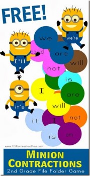 Minion Contraction File Folder Game