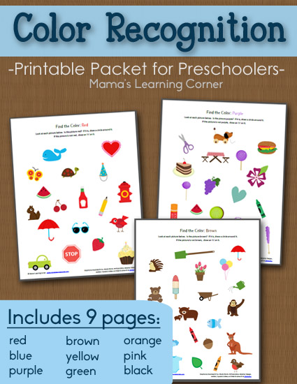 Preschool Color Recognition Packet