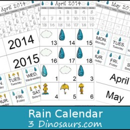 Rain Calendar Cards