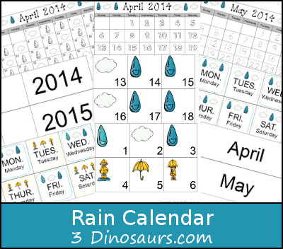 Rain Calendar Cards