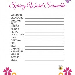 Spring Word Scramble