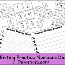 Writing Practice Number Dice