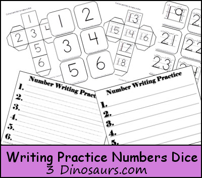 Writing Practice Number Dice