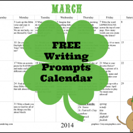 Writing Prompts Calendar March