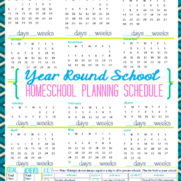 Year Round Homeschool Planning Schedule