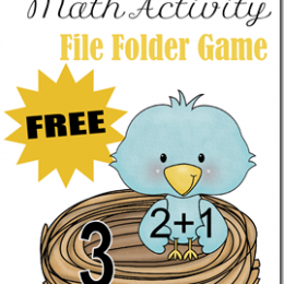 Free File Folder Game Printables: Spring Birds Math Activity