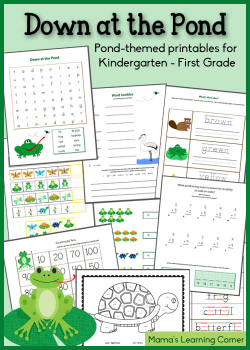 Free Down at the Pond Printables for K-1st