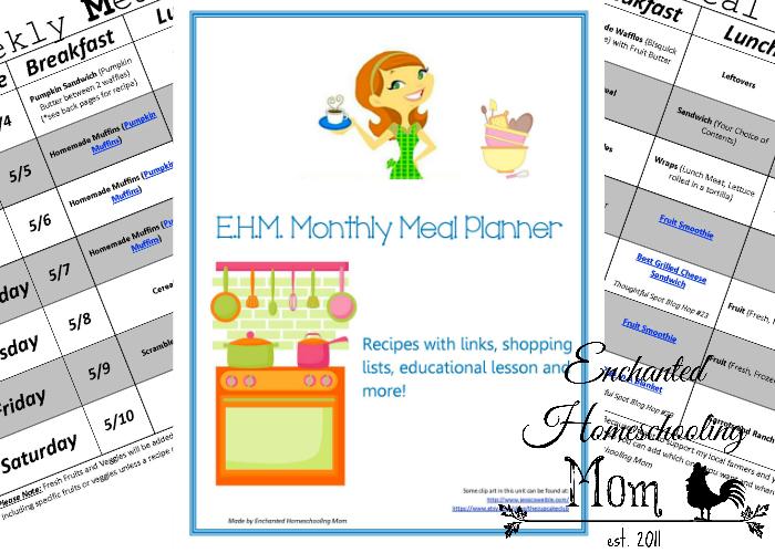 May 2014 Monthly Meal Planner with NEW Grocery Store Lessons for Kids!
