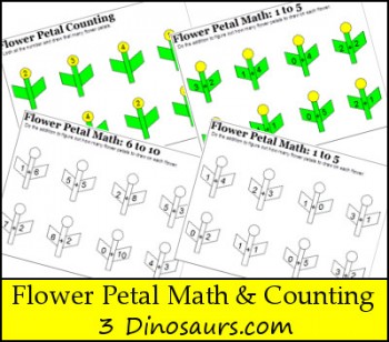 Flower Petal Math and Counting Printables