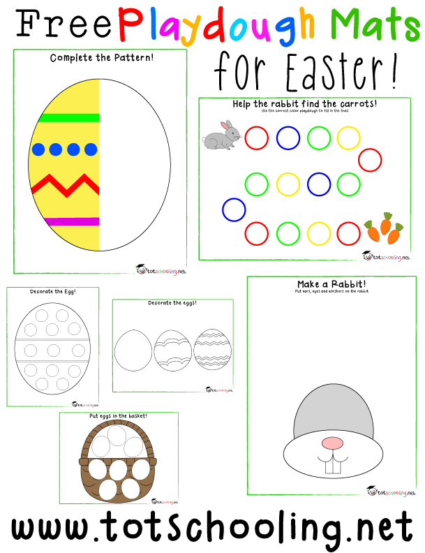 Free Easter Playdough mats