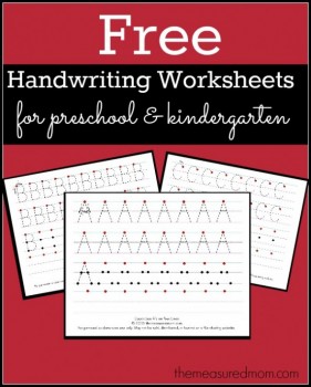 Free Printable Handwriting Worksheets for Preschool &amp; Kindergarten