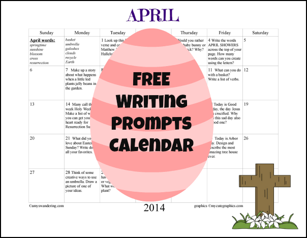 Free Writing Prompts Calendar