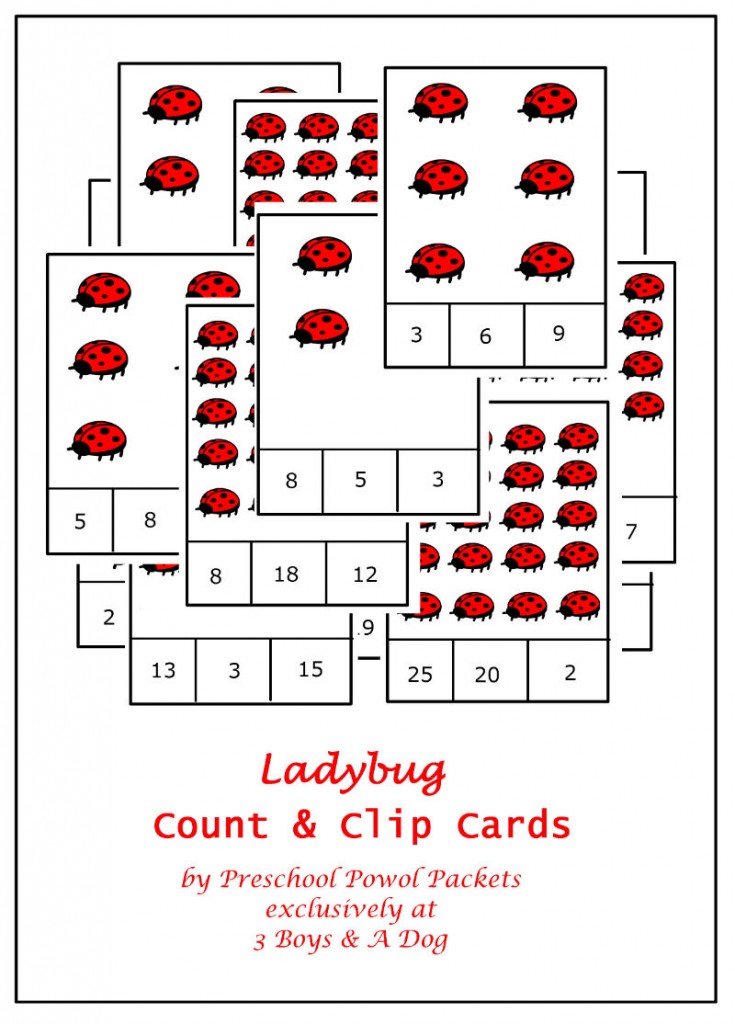 Ladybug Count and Clip Cards