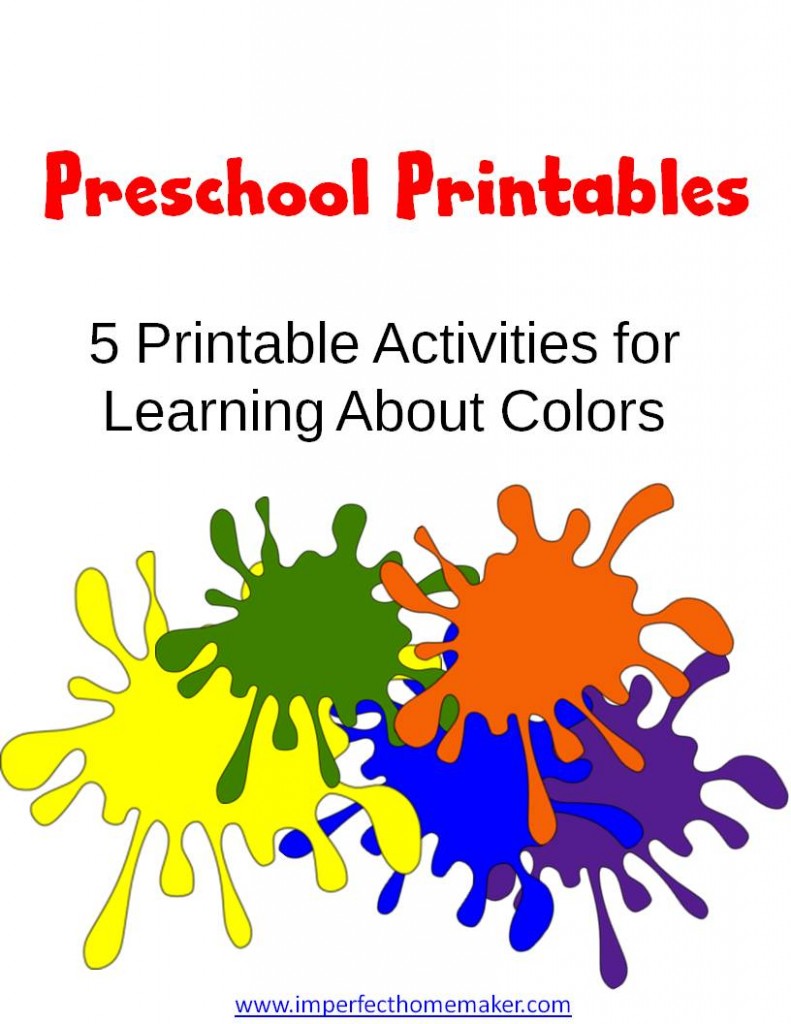 Preschool Printables learning colors