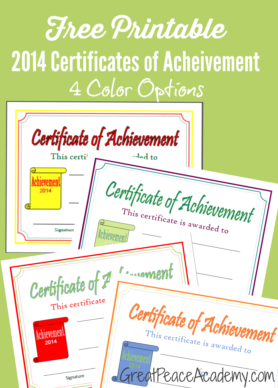 Printable Certificates of Acheivement