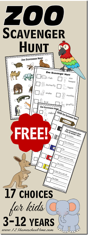 Zoo Scavenger Hunt Printables