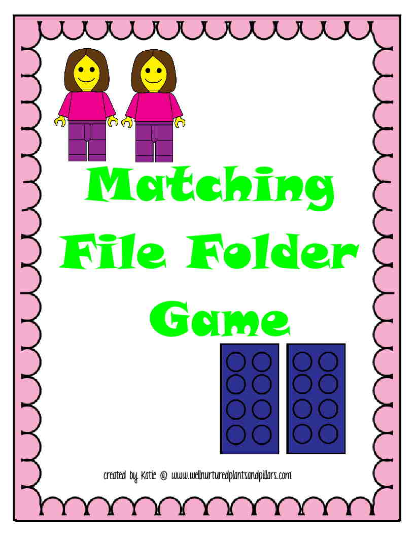 FREE Lego Matching File Folder Game