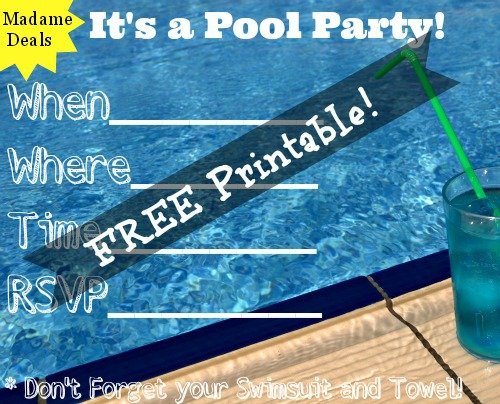 FREE Pool Party Printable Invitations and Tips