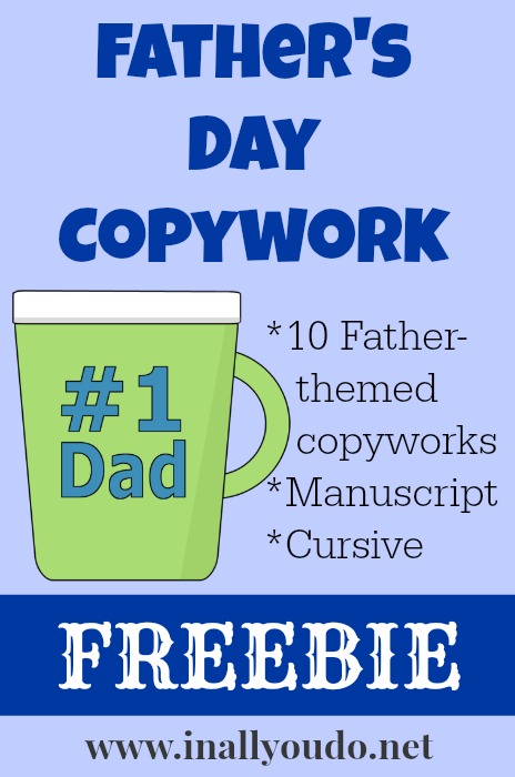 Father's Day Copywork Freebie