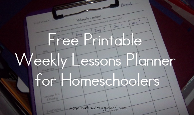 FREE Weekly Lesson Planner For Homeschoolers free-weekly-lesson-planner-for-homeschoolers