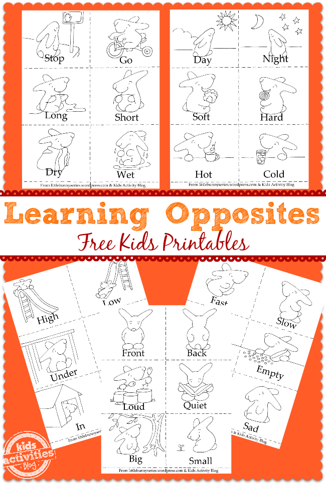 Learning opposites Bunny Printables