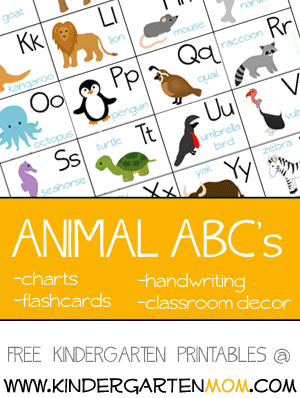 animal abc printable chart