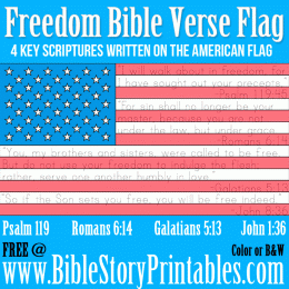 FREE Bible Verse Flag Copywork Printable