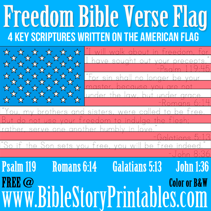 FREE Bible Verse Flag Copywork Printable